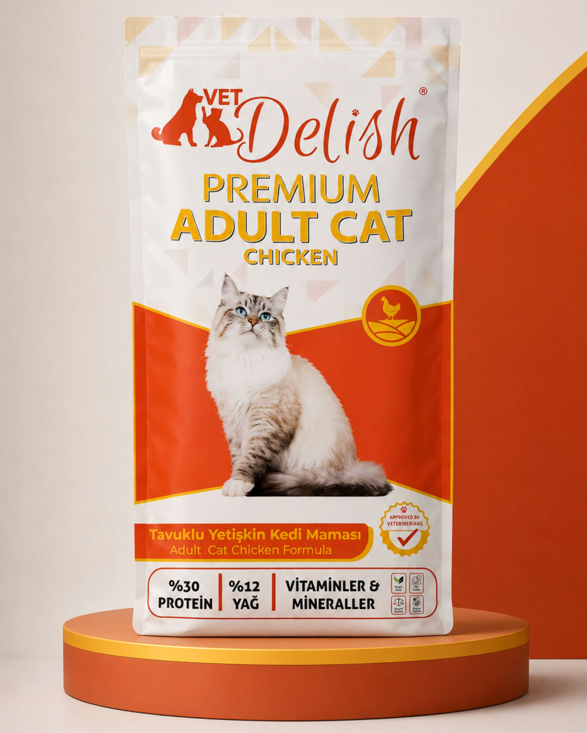 VetDelish | Evcil Hayvan Sağlığı, Beslenmesi ve Bakımı VetDelish Adult Cat Chicken